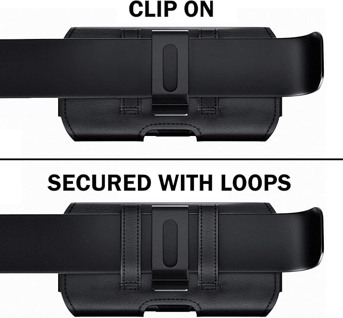 DeBin Cell Phone Belt Holder Case with Clip for Men Women, Holster for Samsung Galaxy Ultra Models S26 S25 S24 S23 S22 S21, Note 20, A13 A32 A02s A03s A12 A11 A71, Fits Phone with Case On, Black