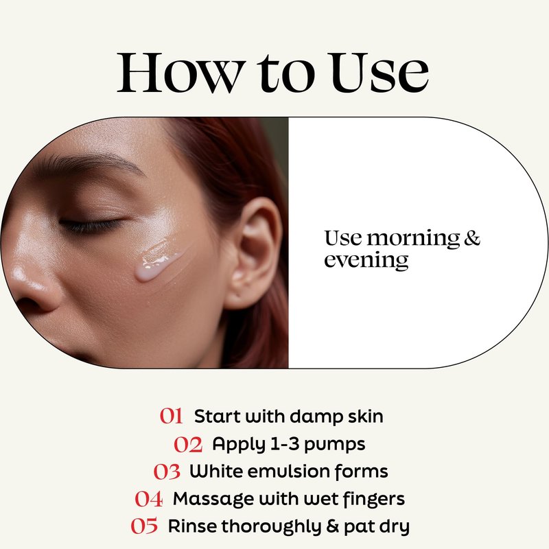 Kiyomi Skin Cleansing Gel - Hydrating Facial Cleanser with AHA Complex, Hyaluronic Acid & Snow Mushroom Extract - Gentle Low Foam Face Wash for All Skin Types - Vegan & Made in Germany - 3.3 Fl Oz