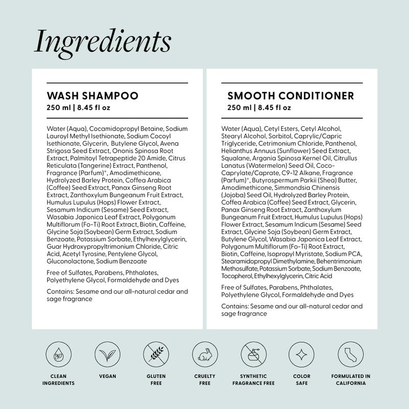 Arey Shower Duo | Daily Wash Shampoo and Smooth Conditioner Set | Delay + Reduce the Signs of Aging Grey Hair | Retain Moisture, Promote Smoothness | Vegan, Gluten-Free & Cruelty Free (2 Pack)