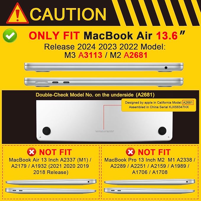 TWOLSKOO for MacBook Air 13 inch Case M5 2026 M4 2025 M3 M2 2024-2022 A3449 A3240 A3113 A2681, Plastic Hard Shell & Keyboard Cover & Screen Film for MacBook Air 13.6 inch Case, Colorful Hydrangea