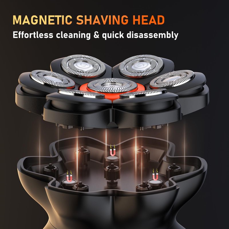 MAXGROOM 7D Head Shavers for Bald Men – Waterproof Electric Razor with Flexible Blades, Close Shave, Cordless Rechargeable & Long Battery Life, LED Display, Wet/Dry Use, Ideal Gift for Dad Husband