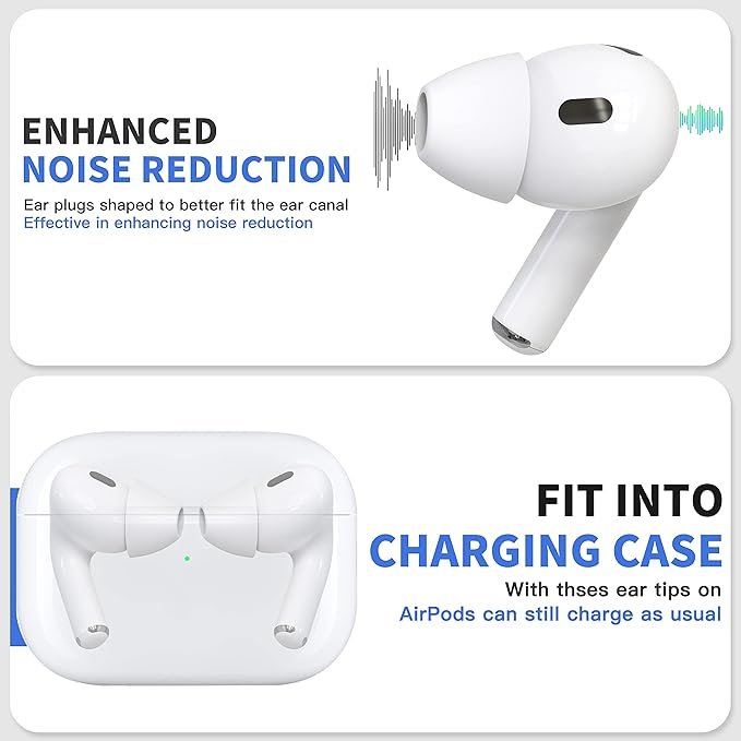 DamonLight 4 Pairs Ear Tips for AirPods Pro 1 & 2 [Relief Pain] [Fit in Case] Noise Cancellation Add Grip Sport Earbuds [US Patent Registered](Extra Small)