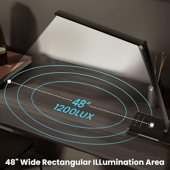JOSTIC LED Desk Lamp with Night Light, Fast Wireless Charger, USB Charging Port, 10 Brightness, 5 Color Modes, Dimmable Bedside Table Lamp for Bedroom, Touch Control, Auto Timer, 1200Lux Super Bright