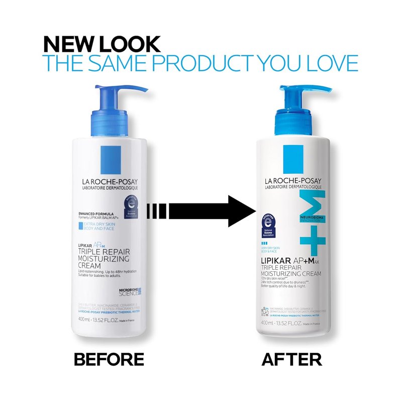 La Roche-Posay Lipikar AP+MAX Body Cream - Triple Repair Moisturizer for Dry Skin with Shea Butter & Niacinamide | Gentle Lotion for Sensitive Skin