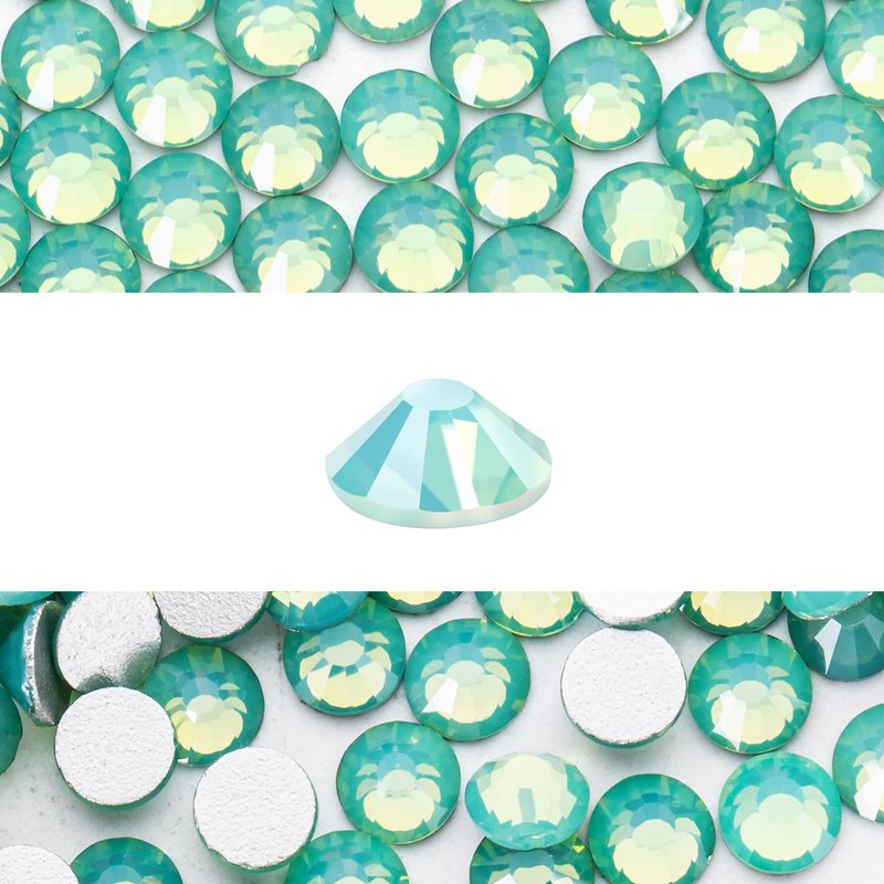 Novani 3000 Pieces Flatback Rhinestones Glass Round Gems Green Opal Crystals for Nail Art DIY Crafts Clothes Shoes,SS20,4.6-4.8mm