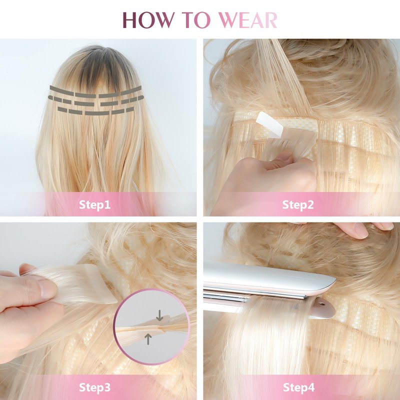 Fimislosion Tape in Hair Extensions Human Hair, 14 Inch Dark Auburn Real Human Hair Extensions, Invisible Tape ins for Women, Seamless Hair Extensions Tape in 20Pcs 50Gram