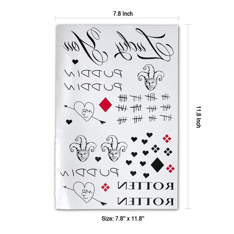 Temporary Tattoo Stickers for Women & Men | 3 Sheets for Halloween Costume & Cosplay
