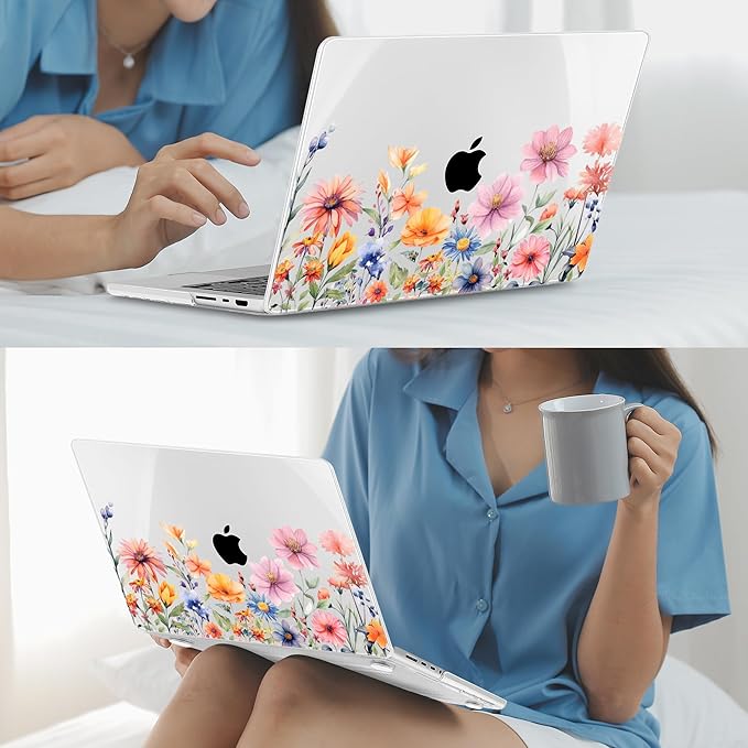 Mektron Case for 2026 M5 MacBook Pro 16 inch A3429 A3428 M4 A3403 A3186 M3 A2991 M2 A2780 M1 A2485 (2021-2025) Pro/Max with Liquid Retina XDR, Hard Shell Plastic Laptop Cover, Floral P165