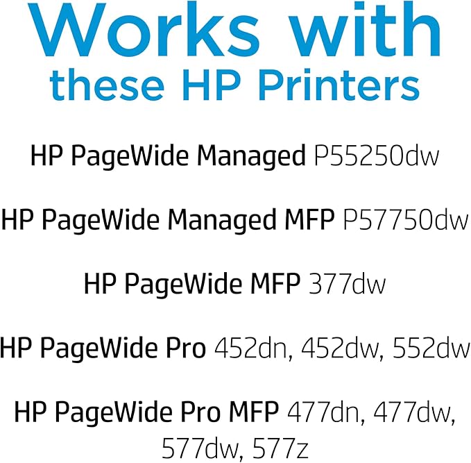 HP 972A PageWide Cyan Ink Cartridge Printers | Works with Printer Series: PageWide Pro 452, 477, 552dw, 577 | L0R86AN