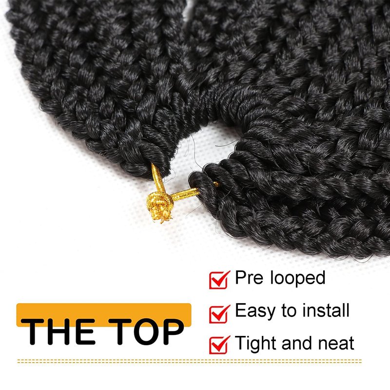 7 Packs Goddess Box Braids Crochet Hair 18 Inch Prelooped Crochet Box Braids Crochet Hair for Black Women Braiding Hair (18 Inch 7 Packs, #1B)