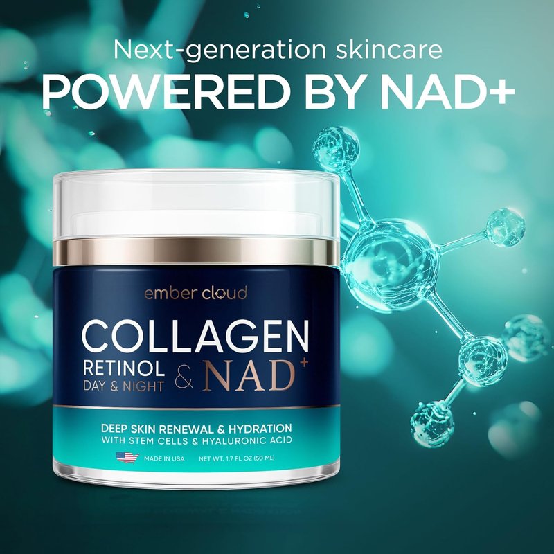 Collagen NAD+ Face Cream - Anti-Aging Moisturizer with Retinol & Hyaluronic Acid | 1.7 Oz, All Skin Types