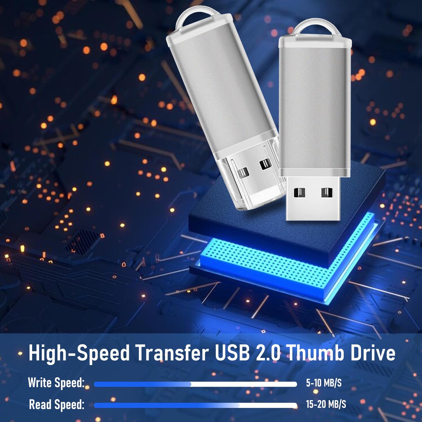 16GB USB Flash Drive 20 Pack Nicepicten Thumb Drives Pack Jump Zip Drive USB 2.0 Flash Drives Mulitipack 16GB Memory Stick with Labels & Lanyards - Silver