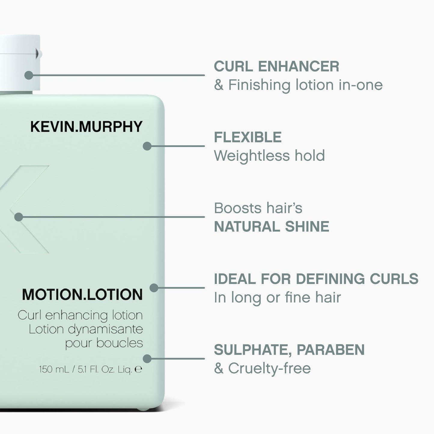 KEVIN.MURPHY MOTION.LOTION - Curl Enhancer Lotion - Hair Care for Long or Fine Hair - Curl Defining Lotion - Weightless with Anti-Frizz - 50 mL / 5.1 fl oz
