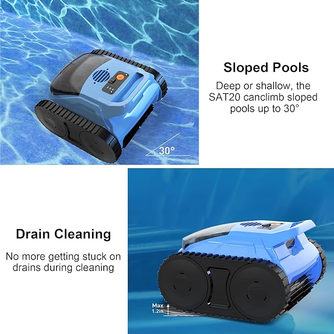 (2026 Upgrade) Pool Vacuum for Inground Pools, Robotic Pool Cleaner, Wall Climbing Pool Cleaner, Cleans Pool Floors, Drain & Walls & Waterline, Cleaning Up to 2100 Sq.ft, 180 Min