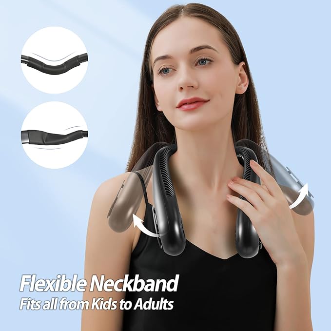 AMACOOL Bladeless Neck Fan, Mothers Day Gifts for Mom, Gifts for Fathers Day Dad Husband, Rechargeable Wearable Fan for Men Women Hot Flashes Relief Travel Outdoor Sports Golf Cruise Essentials 2026