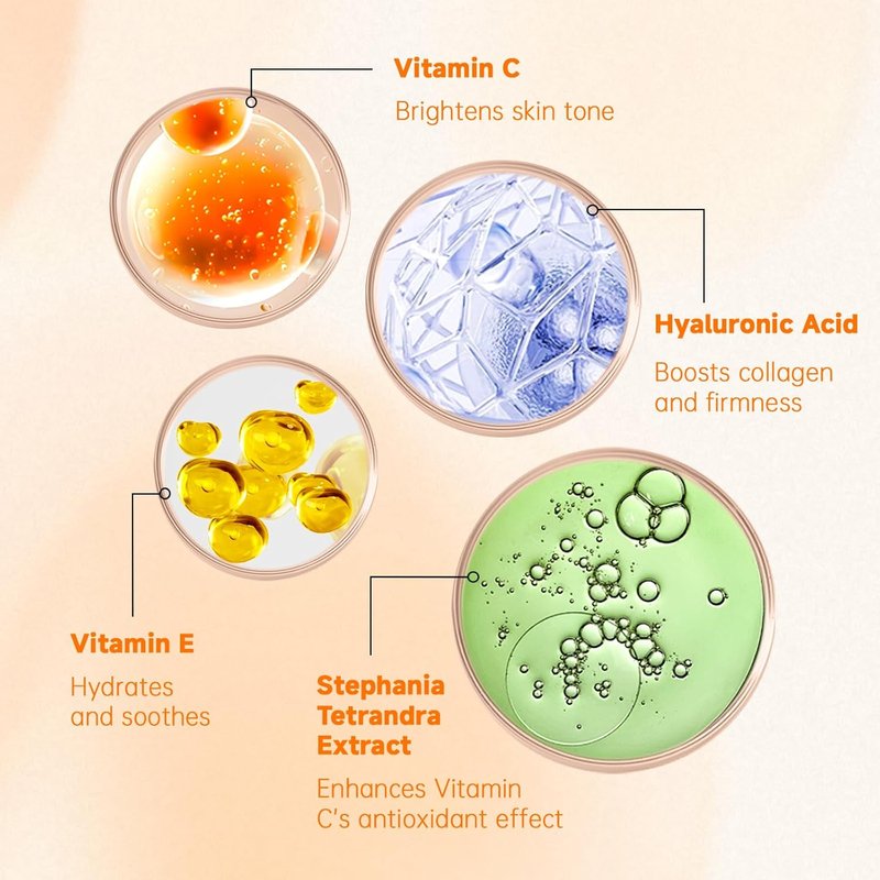 Vitamin C Serum for Face - Anti-Aging Hydration with Hyaluronic Acid & Vitamin E | 2.02oz / 60ml