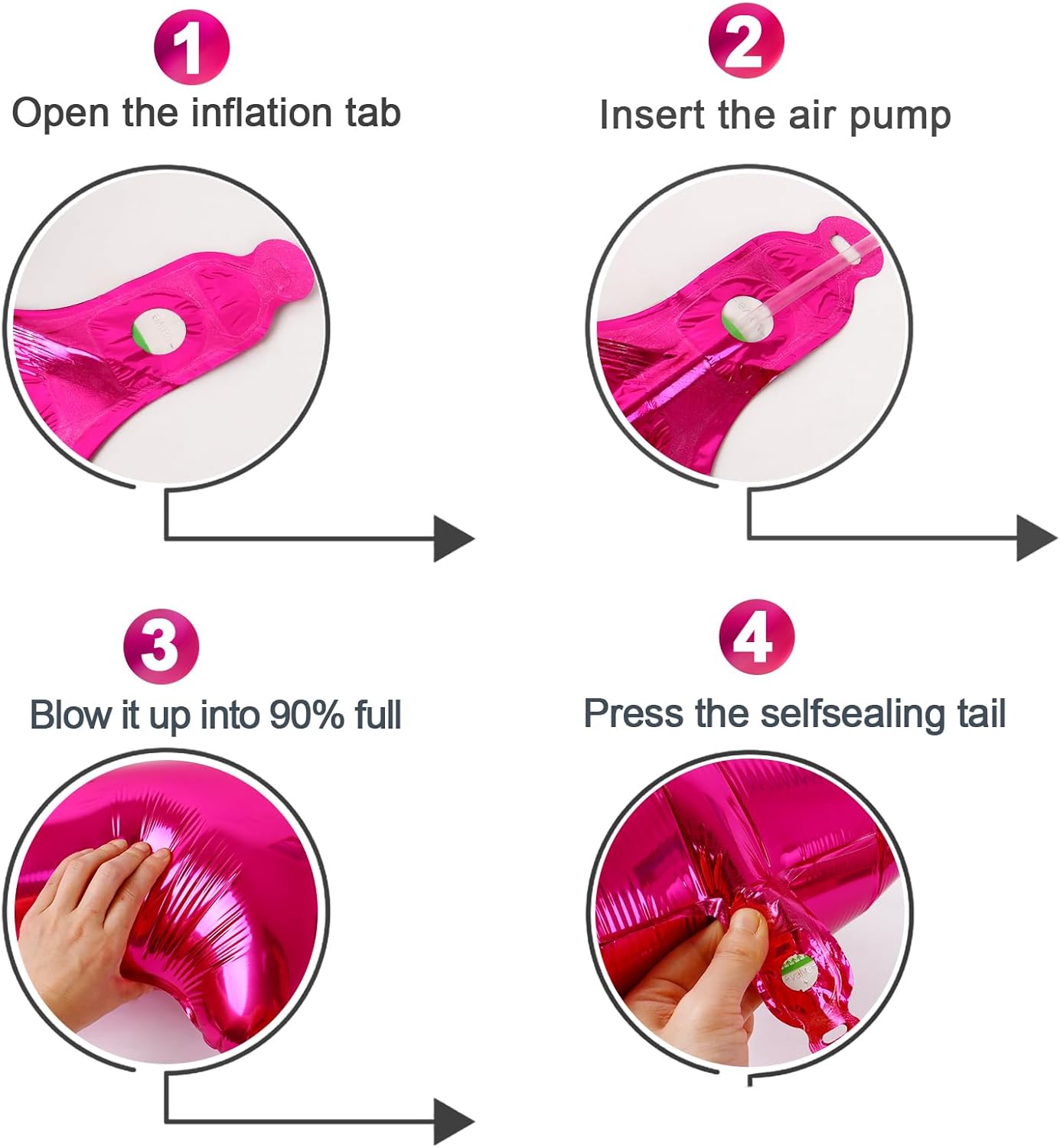Skiennix Hot Pink Number 14 Balloons - 40 Inch Birthday Decorations for Girls' 14th Party