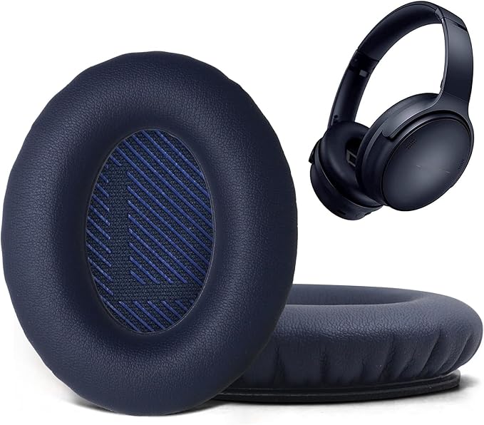 Replacement Ear Pads for Bose QuietComfort 35 35 II 15 25(qc 35 25 15/QC35 ii), Headphone Ear Covers, High Density Memory Cotton, Soft Leather, Adaptive Noise Isolation Headphones Pads Cushions