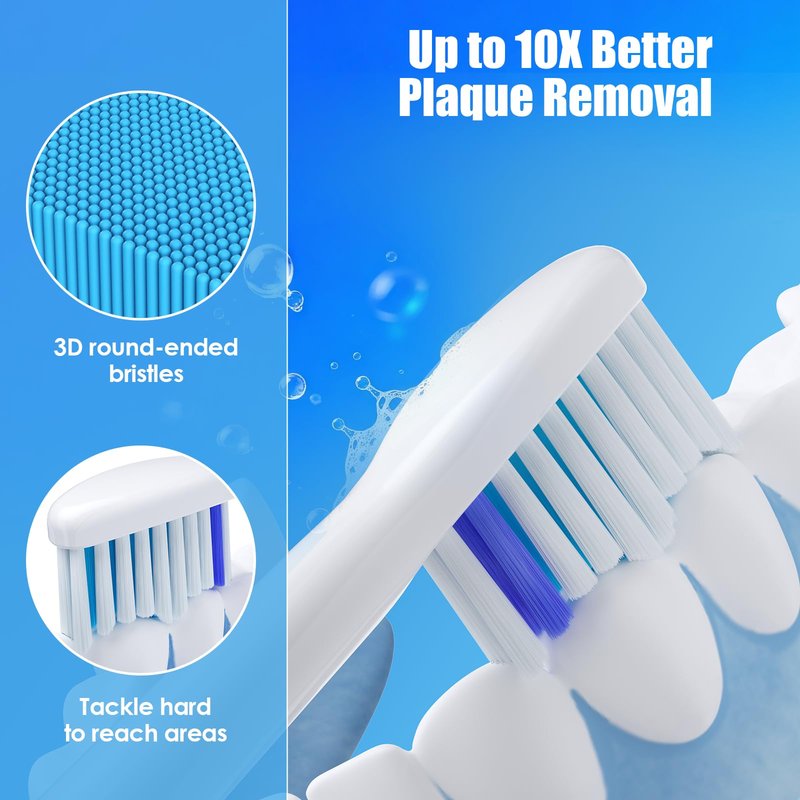 Replacement Toothbrush Heads,Compatible with Philips Sonicare Click-on Electric Toothbrush Handles,8 Pack Replacement Heads for Philips Sonicare C1 C2 G2 5100 6100 Brush
