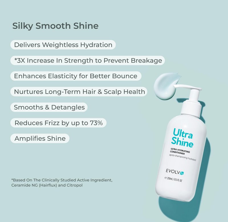 EVOLVh - Natural UltraShine Moisture Conditioner | Vegan, Non-Toxic, Clean Hair Care (8.5 fl oz | 250 mL)