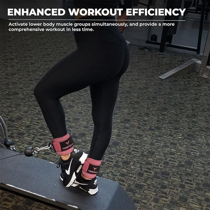 YAGHZU Ankle Straps for Cable Machines Women, Glute Kickback Cable Machine Attachments, Gym Ankle Cuffs, Wrist Cuffs for Workout, Leg Training Accessory, Fitness Gear for Home or Gym
