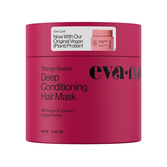Eva NYC Therapy Session Deep Conditioning Hair Mask - Vegan Protein & Jojoba Oil for Hydration & Repair | 13.5 fl oz