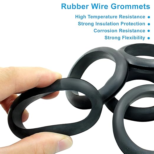 Kyuionty 12 Pcs Rubber Grommets, 1-3/4" Inside Diameter 2" Drill Hole Rubber Wire Grommets O Ring Grommets for Wire, Firewall, Cables, Plugs, Automotive