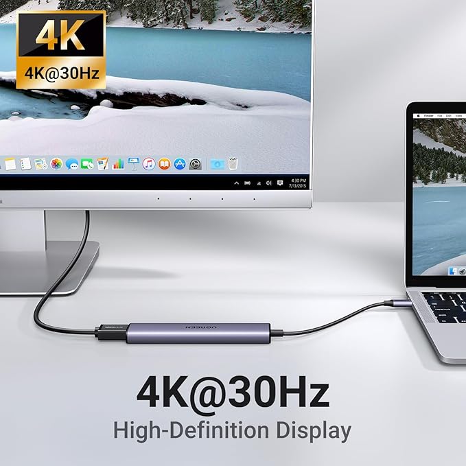 UGREEN USB C Hub 5 in 1 Multiport USB Adapter 4K HDMI, 100W Power Delivery, 3 USB-A Data Ports, USB C Dongle for MacBook Pro/Air M5/M4/M3/M2/M1, iPad Pro, iMac, iPhone 16 Pro/Pro Max, XPS, Thinkpad