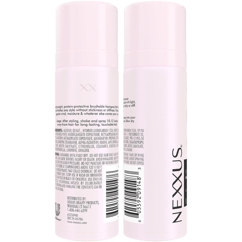 Nexxus Travel Hairspray, Comb Thru Flexible Hold 8-Pack – 72-Hour Anti-Humidity Shield, 48-Hour Frizz Control, Rose Fragrance, 1.5 Oz Ea