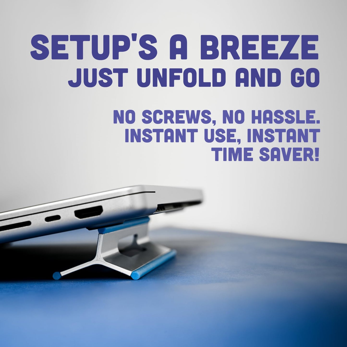 Steepy (2 Pack) - Portable Electronic Device Stand - Lightweight Laptop Stand for Laptops, Smartphones, Tablets, Projectors - Recycled Plastic - Posture Perfection - Cooling Ventilation - Blue Ocean