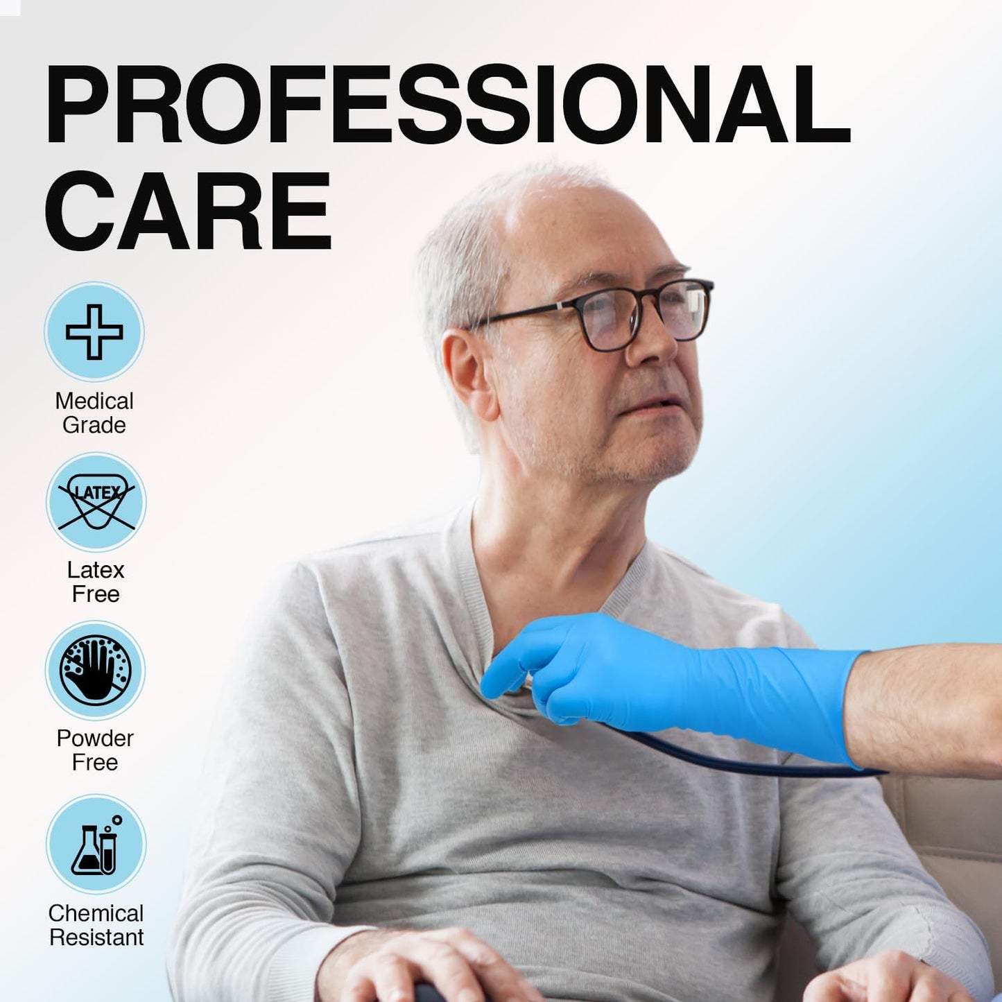 Schneider Nitrile Exam Gloves - 12-Inch Extended Cuff, Small, 50-Count | Latex-Free, Powder-Free, Blue