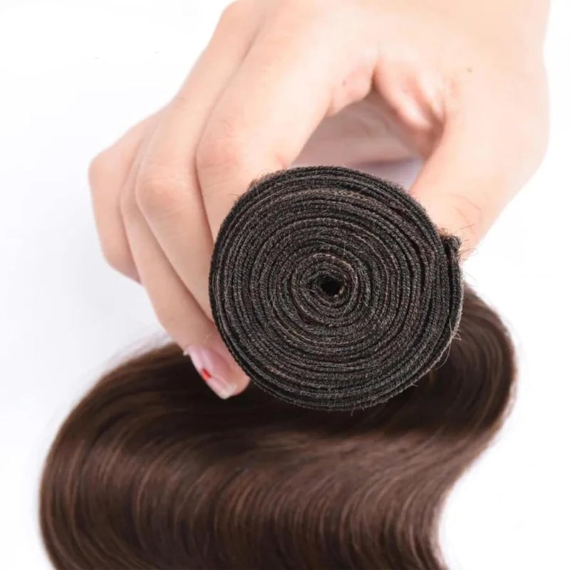 Dark Brown Body Wave Hair Bundles - Unprocessed Virgin Human Hair Extensions | 12-16 Inch, 100G Each