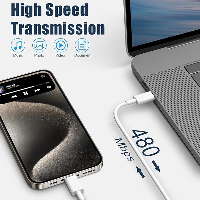 iPhone 15 Charger Fast Charging, 2Pack 10FT Long USB C to C iPhone Fast Charging Cable Cord with 20W USB C Fast Charger Block Adapter for iPhone 15/15 Pro/15 Pro Max/15 Plus, iPad 12.9/11/10.9/Air 5/4