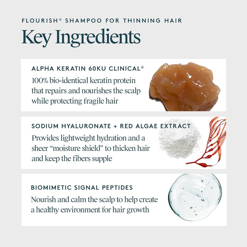 VIRTUE Flourish Shampoo - Sulfate Free Volumizing Formula for Thinning Hair | Detoxifies & Repairs Color-Treated Hair