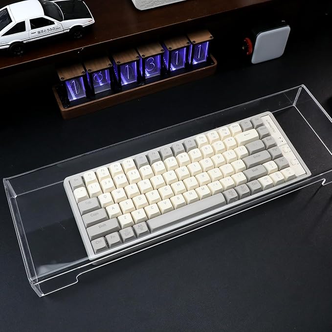 Cabilock Keyboard Dust Cover Protector for Desktop and Laptop Clear Acrylic Keyboard Cover for Cats Water and Dust Resistant Lid Easy to Clean Protection for Home and Office Use 18.70X6.1
