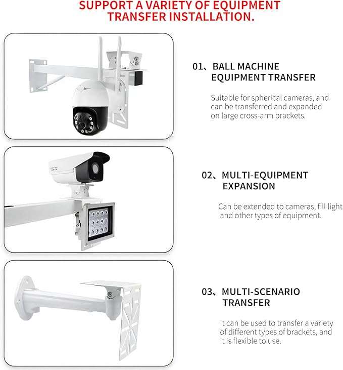 NVRTTRR L-Shape Dome Camera Bracket, Wall Ceiling Mount for Security Dome Cameras, Wall Mount,(L-Bracket)