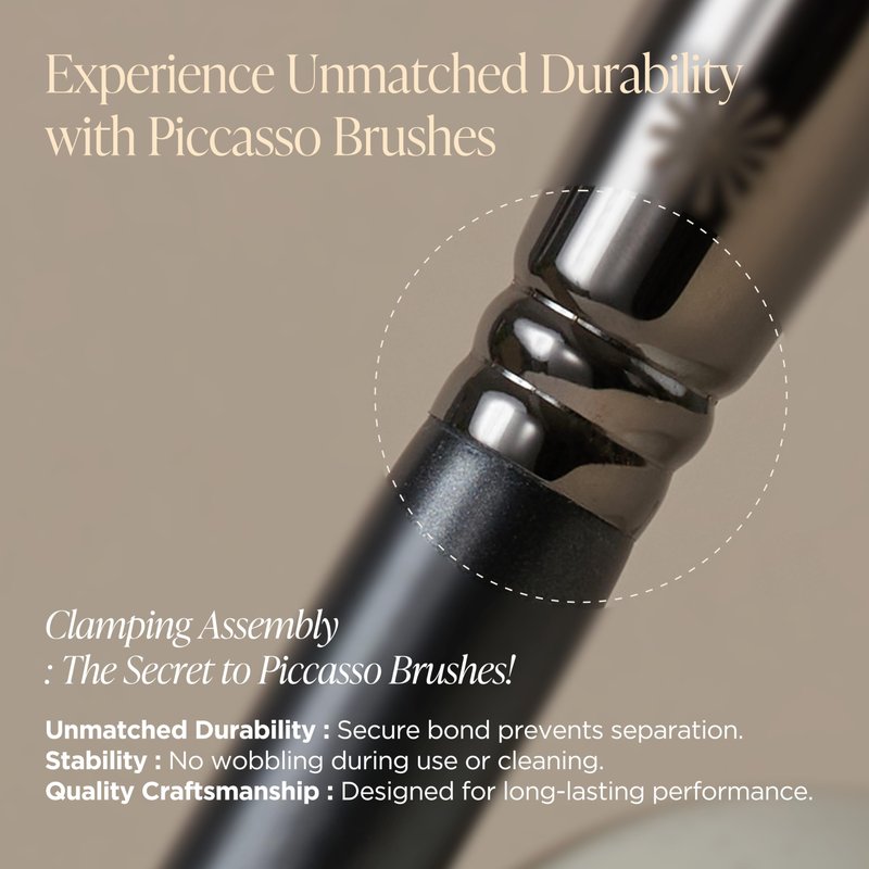 PICCASSO FB33 Tapping Cover Foundation Brush, Korean Makeup Brush for Liquid & Cream Foundation, Soft Dense Bristles for Pore-Blurring, Smooth, Streak-Free Base Makeup