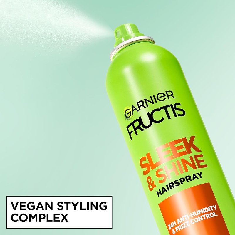 Garnier Fructis Sleek & Shine Anti-Humidity Hairspray - Ultra Strong Hold, Frizz Protection, 8.25 Oz