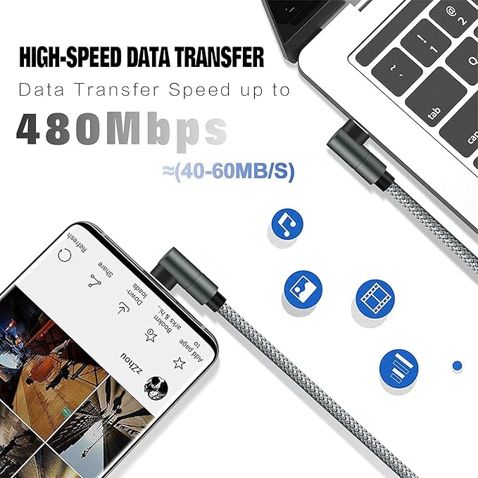 Wangmai USB C to Lightning Cable 10FT MFi Certified 90 Degree iPhone Fast Charger Nylon Braided Extra Long Charging Cord Compatible with iPhone 14/13/13 Pro Max/13 Mini/12/11/XS/XR/8/iPad 8th