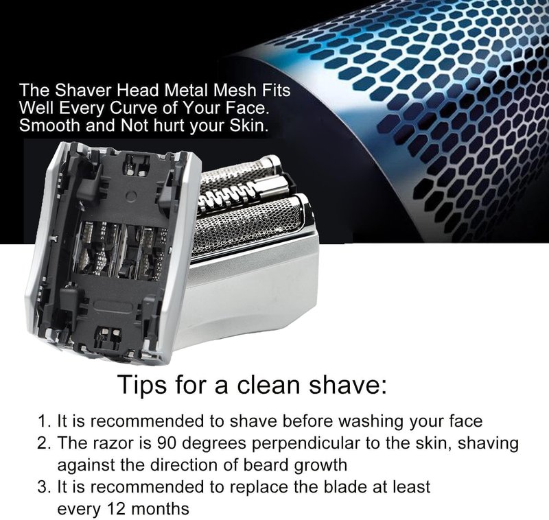 Braun Series 7 Replacement Head - 70S Blades for Electric Foil Shaver | Compatible with 720, 750CC, 760CC, 790CC, 9565