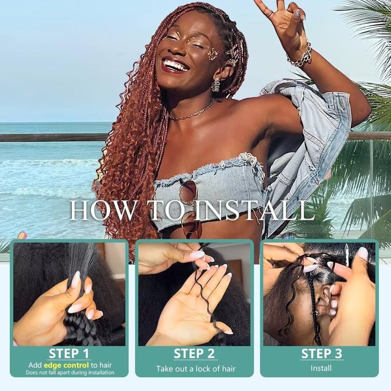 Deep Wave Bulk Human Braiding Hair 50g 20 Inch Color 350 Human Braiding Hair for Boho Braids 1 Bundle/Pack No Weft 100 Percent Brazilian Human Braiding Hair Extensions for Micro Braiding