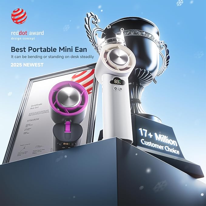 DooGooCoo Portable Handheld Fan (Grayish-white)