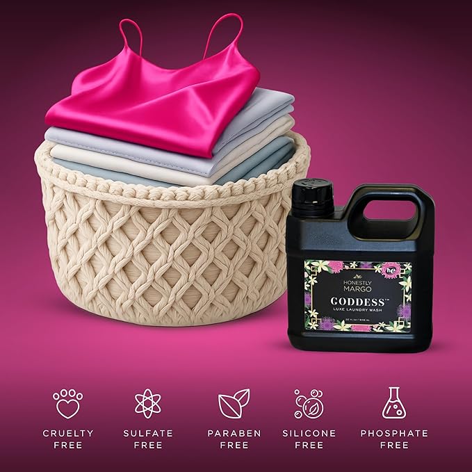 Honestly Margo Luxury Goddess Laundry Wash Detergent (32 Oz) – Women Laundry Detergent Infused With Luxurious Scent Notes, Delicate Laundry Soap, Long Lasting Fragrance – Sulfate and Paraben Free
