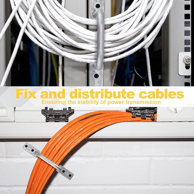 Yaocom 50 Pcs Distribution Rings Aluminum D Ring for Sorting Out Electric Cables, Cable Management, for Commercial and Residential Use, Silver (2 Inch)