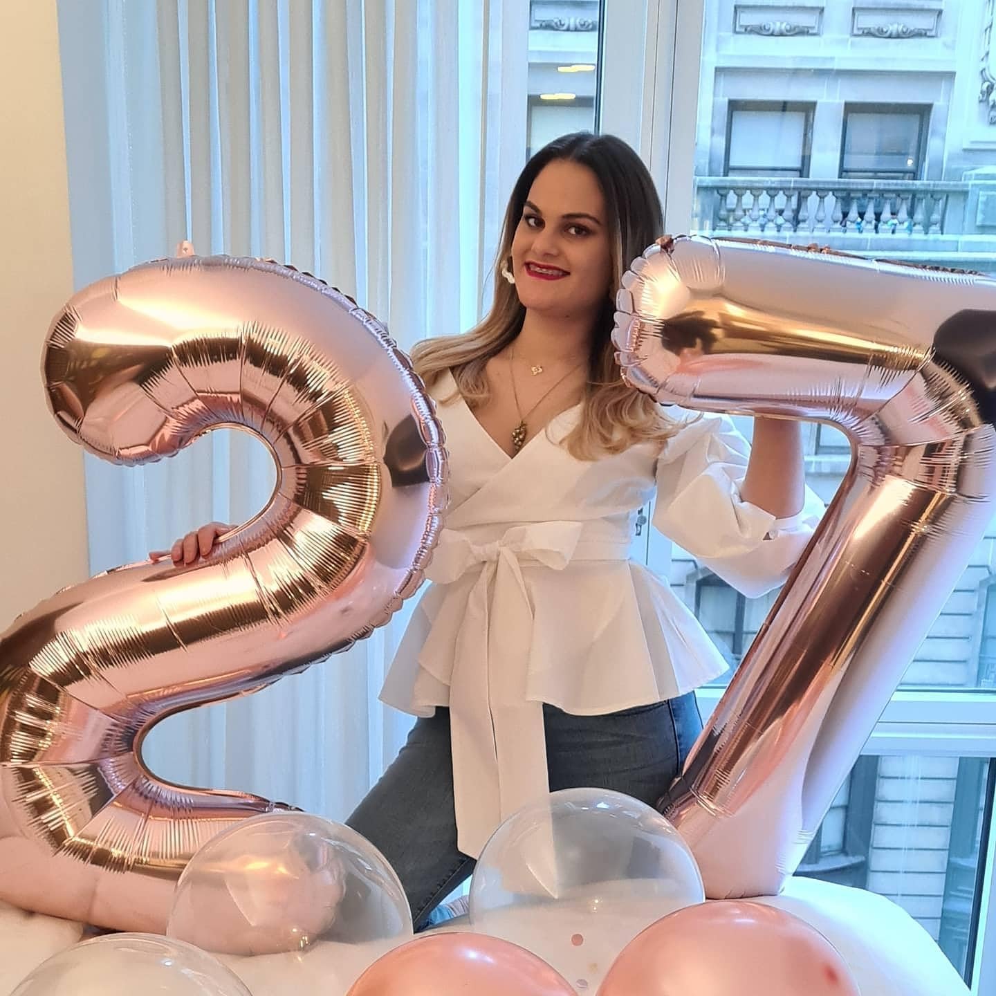 Regine Switzerland 40-Inch Rose Gold Number 27 Balloons - Perfect for Birthday, Wedding & Graduation Celebrations