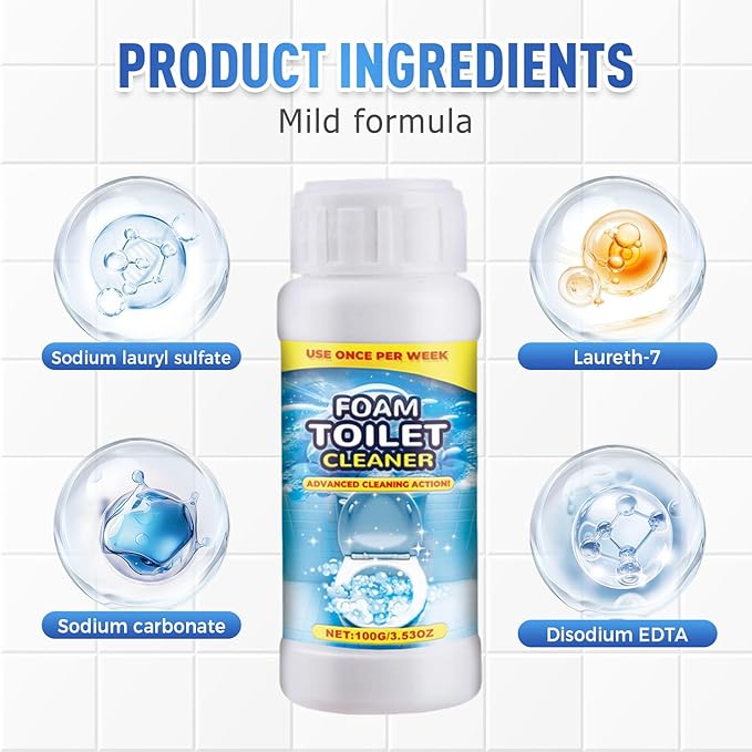 2025 Upgraded Foam Toilet Cleaner, New Powerful Toilet Bowl Cleaner, Advanced Bathroom Cleaner for Home, Powerful Instant Bowl Cleaners for Toilets Squatting Pans (1)