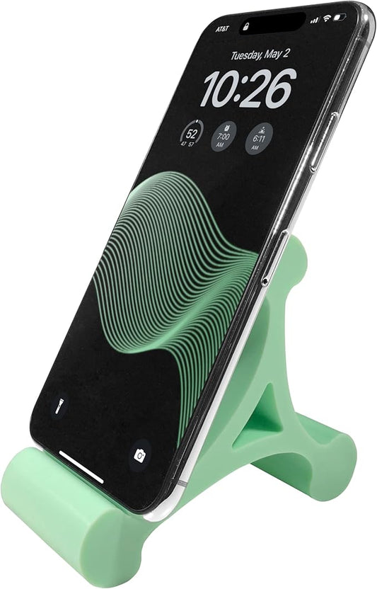 Mica Design Company Skalene Phone Stand - 100% Silicone Rubber, Adjustable Phone Holder, Prop, Rest - Desk, Office, Home, Kitchen Accessory (Mint Green)