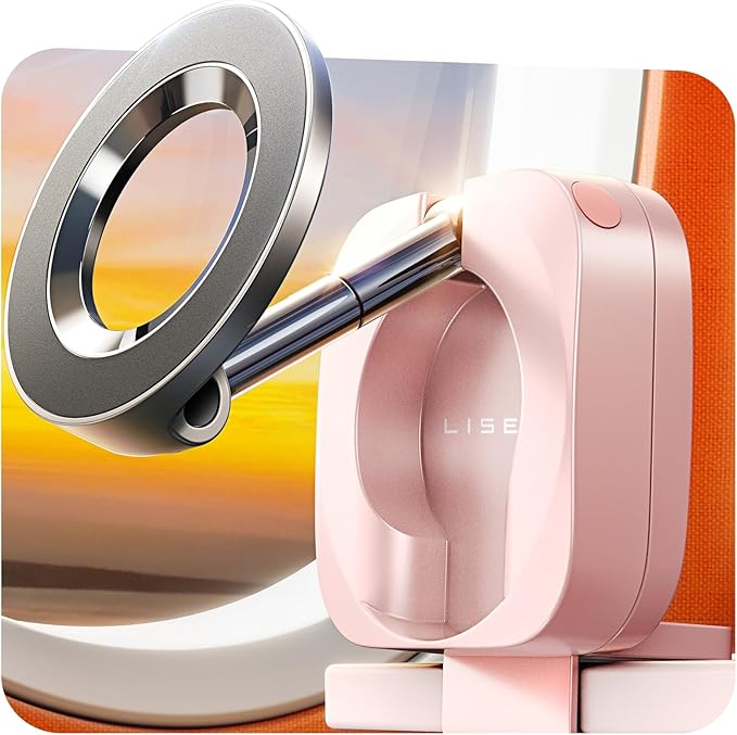 LISEN Airplane Travel Essentials for Women Men Phone Holder for Desk MagSafe Phone Travel Size Accessories Airplane Gadgets Pink Office Desk Decor Accessories for Women Room Decor Organizer，Pink