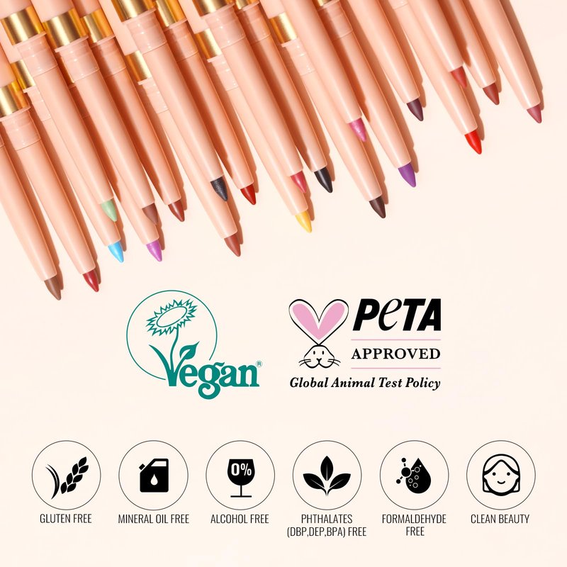 Oulac Brown Lip Liner Pencil, 2in1 Retractable Makup Crayon for Lipliner and Eyeliner, Highly Pigmented, Smooth, Long Lasting and Waterproof Formula, Vegan Beauty, 03 Teddy