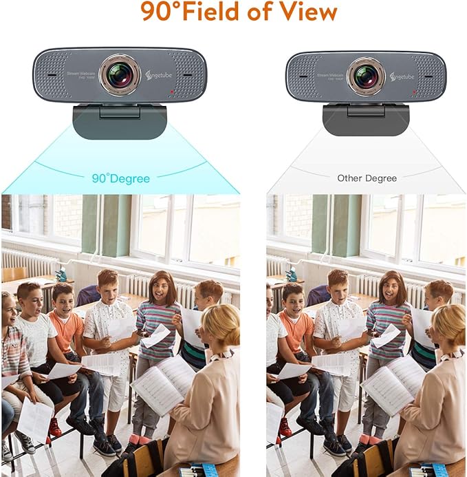 Angetube 1080P Webcam with Microphone, HD Streaming Webcam/USB Auto Focus Web Camera/Cam f Compatible with/Zoom/Skype/Teams